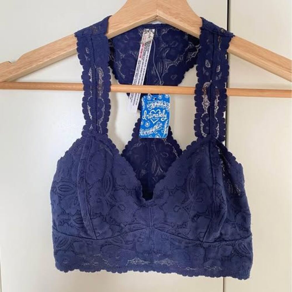Free People Laces Bra/ Tops Navy XS New NWT